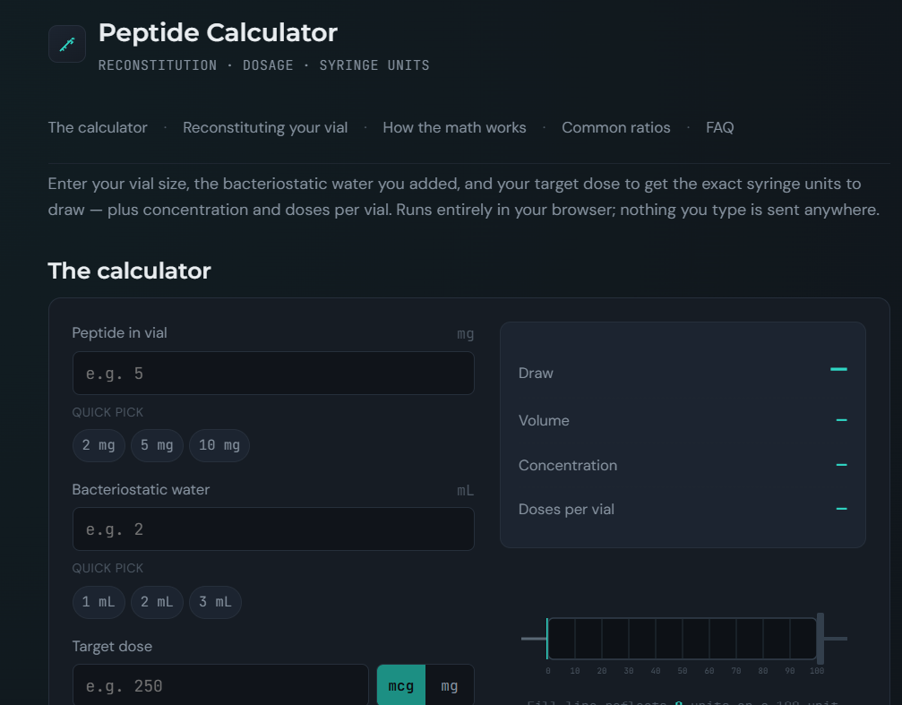 Peptide Calculator: A Complete Guide to Peptide Calculations, Reconstitution, and Dosage